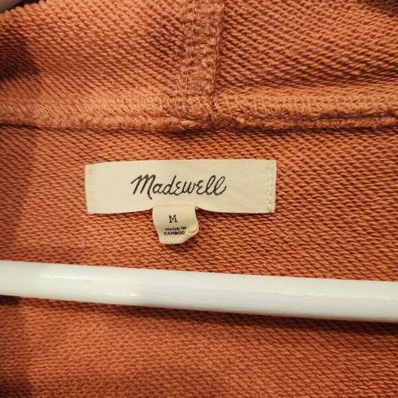 Madewell Hooded Sweatshirt Terra Cotta Mauve Pull Over Warm Cozy Fall - Size M - Picture 6 of 8